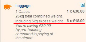 Сколько будет стоить провоз дополнительного багажа на рейсах авиакомпании EasyJet