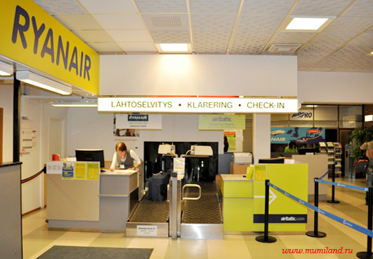 Стойка регистрации аэропорта финского города Лаппеенранта