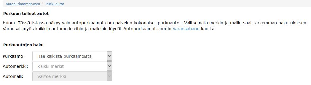 Выбор автозапчастей с авторазборок Финляндии