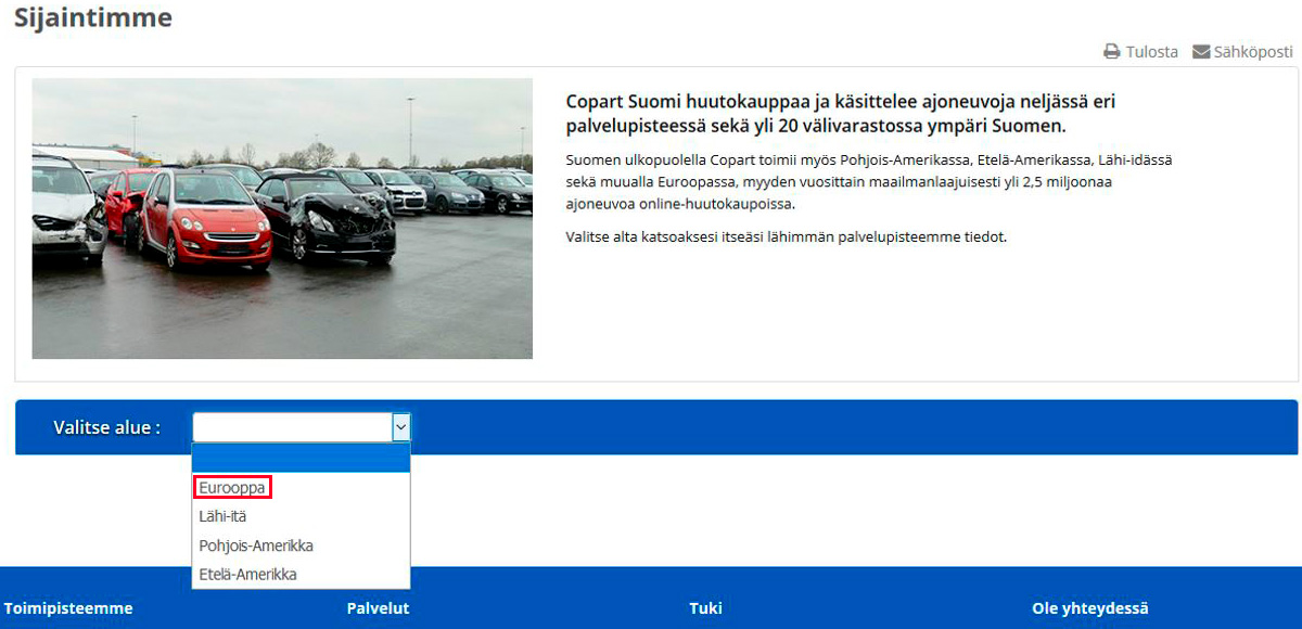 Автомобильные запчасти на сайте Autovahinkokeskus Ltd