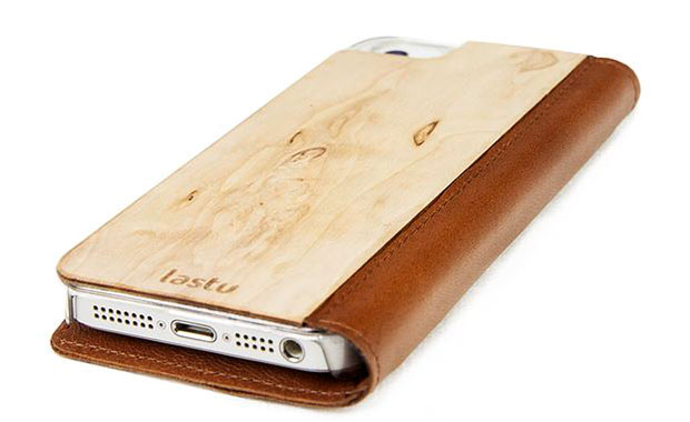 Чехол из дерева и кожи для смартфона iPhone