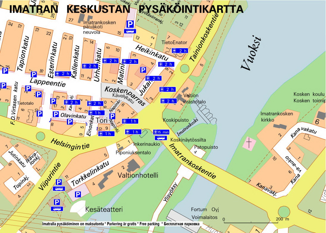 Карта парковок города Иматра