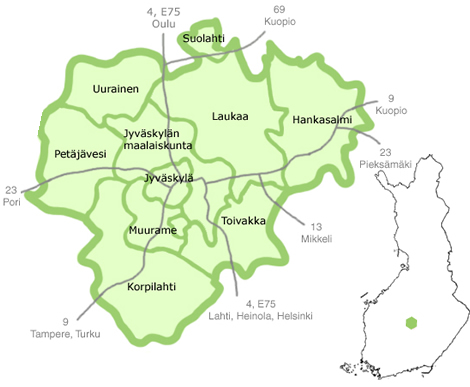 Регион Jyvaskyla в Центральной Финляндии